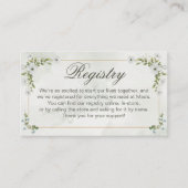 Elegant White Floral Wedding Registry Greenery Begleitkarte (Vorderseite)