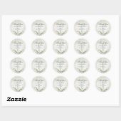 Elegant White Floral Wedding Thank You Sticker (Blatt)