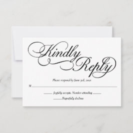 Elegant White Formal Wedding RSVP