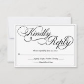Elegant White Formal Wedding RSVP Karte (Vorderseite)