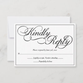 Elegant White Formal Wedding RSVP Karte