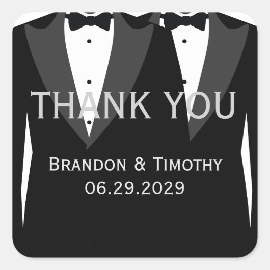 Elegant White Gay Wedding Favor Stickers (Vorderseite)