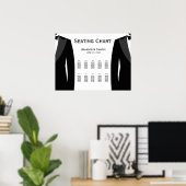 Elegant White Gay Wedding Seating Chart Poster (Heimbüro)