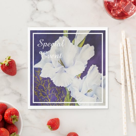 ELEGANT White GLADIOLA PARTY Serviette (Beispiel)