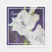 ELEGANT White GLADIOLA PARTY Serviette (Vorderseite)