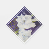 ELEGANT White GLADIOLA PARTY Serviette (Ecke)