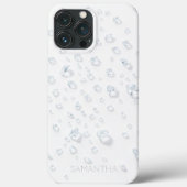 Elegant White Glitter Phone Case with Custom Name (Rückseite)