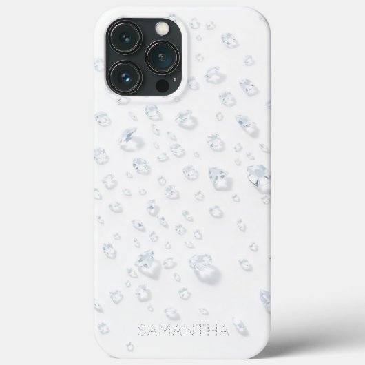 Elegant White Glitter Phone Case with Custom Name  (Rückseite)