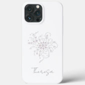 Elegant White Glitter Phone Case with Custom Name (Rückseite)