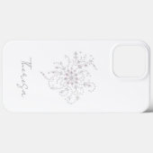 Elegant White Glitter Phone Case with Custom Name  (Rückseite (Horizontal))