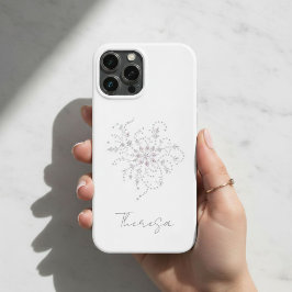 Elegant White Glitter Phone Case with Custom Name