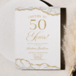 Elegant White Gold Agate 50. Geburtstagsparty Einladung<br><div class="desc">Dies ist eine elegante White Gold Agate 50. Geburtstagsparty Einladung!</div>