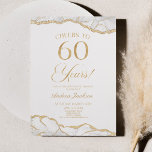 Elegant White Gold Agate 60. Geburtstagsparty Einladung<br><div class="desc">Dies ist eine elegante White Gold Agate 60. Geburtstagsparty Einladung!</div>