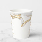 Elegant White Gold Agate 80th Birthday Party Pappbecher (Rechts)