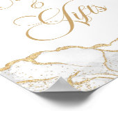 Elegant White Gold Agate Cards & Gifts Sign Poster (Ecke)