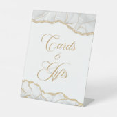 Elegant White Gold Agate Cards & Gifts Sockelschild (Vorderseite)