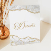 Elegant White Gold Agate Party Drinks Sockelschild