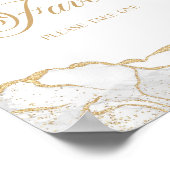 Elegant White Gold Agate Party Favors Sign Poster (Ecke)