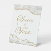 Elegant White Gold Agate Sweets and Treats Sockelschild (Vorderseite)