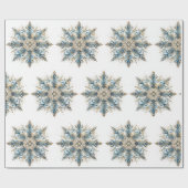 Elegant White, Gold and BlueChristmas Wrapping  Geschenkpapier (Flach)