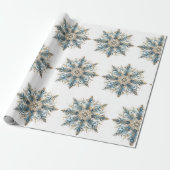Elegant White, Gold and BlueChristmas Wrapping  Geschenkpapier (Ungerollt)