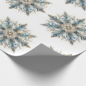 Elegant White, Gold and BlueChristmas Wrapping  Geschenkpapier (Ecke)