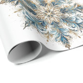 Elegant White, Gold and BlueChristmas Wrapping  Geschenkpapier (Rolleneckpunkt)