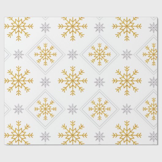 Elegant White, Gold and Silver Christmas Wrapping Geschenkpapier (Flach)