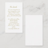 Elegant White & Gold Art Deco Enclosure card Begleitkarte (Vorne/Hinten)