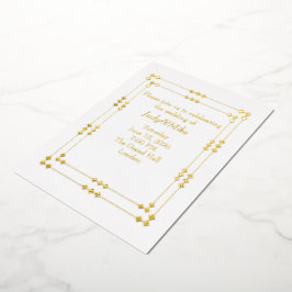 Elegant White & Gold Art Deco Foil Invitation Folieneinladung