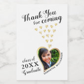 Elegant White Gold Black Vielen Dank 2024 Abschlus Weinetikett (Einzelnes Label)