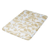 Elegant White Gold Blätter Grüne Botanische Garten Badematte (Schrägansicht)