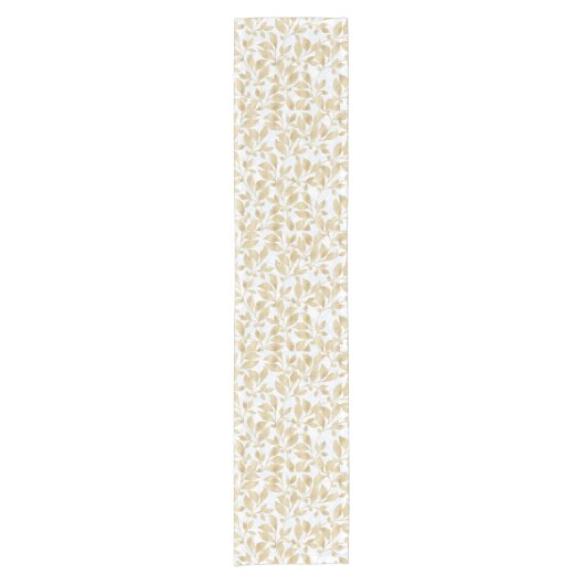 Elegant White Gold Blätter Grüne Botanische Garten Kurzer Tischläufer (Vorderseite)