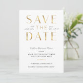 Elegant White & Gold Business Event Corporate Save The Date (Stehend Vorderseite)