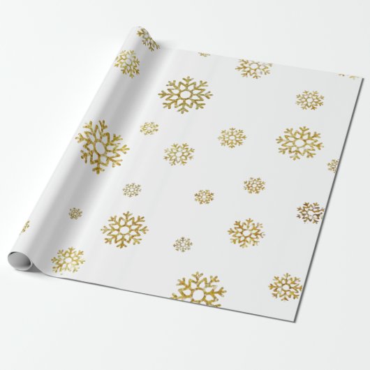 Elegant White, Gold Christmas Wrapping Geschenkpapier (Ungerollt)
