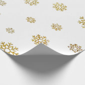 Elegant White, Gold Christmas Wrapping Geschenkpapier (Ecke)