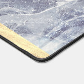 Elegant White Gold Dusty Blue Fügen Sie Ihren Name Schreibtischunterlage (Ecke)