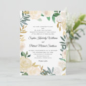 Elegant White Gold Floral | alle Eltern, die Einladung (Stehend Vorderseite)