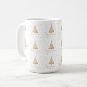 Elegant White Gold Frohe Weihnachtsbaumstars  Kaffeetasse (Vorderseite Links)
