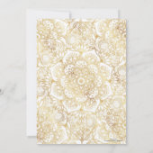 Elegant White Gold Mandala Floral Einladung (Rückseite)