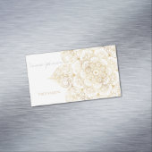 Elegant White Gold Mandala Floral Magnetische Visitenkarte (Beispiel)