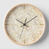 Elegant White Gold Mandala Floral Uhr (Vorderseite)