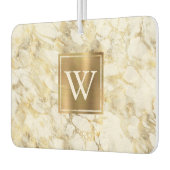 Elegant White Gold Marble Monogram Autolufterfrischer (Links)