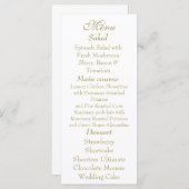 Elegant White & Gold Menu card Menükarte (Vorne/Hinten)