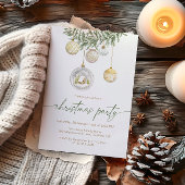 Elegant White Gold ornament Christmas party Einladung