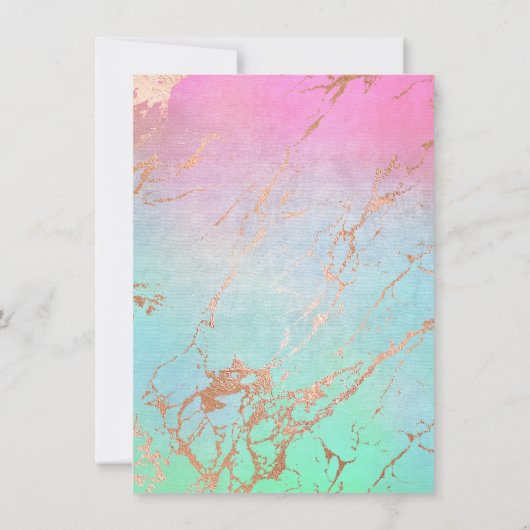 ELEGANT WHITE GOLD PASTEL MARBLE SAVE THE DATE (Rückseite)