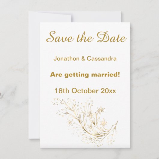 ELEGANT WHITE GOLD PASTEL MARBLE SAVE THE DATE (Vorderseite)