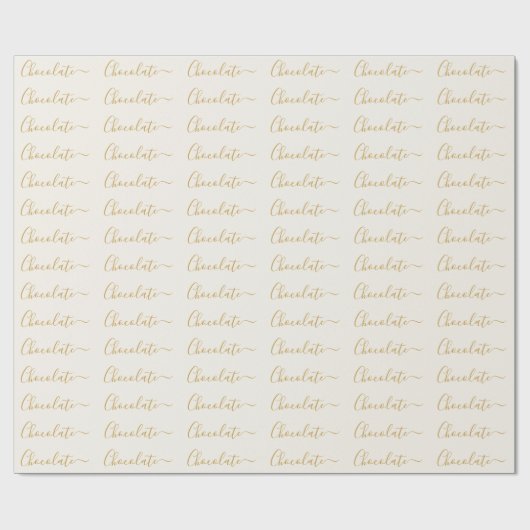 Elegant White Gold Script Chocolate Business Geschenkpapier (Flach)