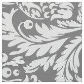 Elegant White & Gray Floral Damasks Stoff (Muster)