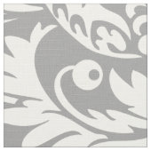 Elegant White & Gray Floral Damasks Stoff (Nahaufnahme)